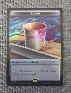 MTG Blood Token Foil 2180 T Secret Lair Jaws NM - Image 1