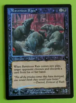 MTG FOIL RAVENOUS RATS, Urza's Destiny. Excellent. PRE MODERN - Image 1