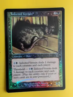 Infected Vermin. Rat. MTG Card. Odyssey.Old Border FOIL. - Image 2