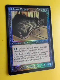 Infected Vermin. Rat. MTG Card. Odyssey.Old Border FOIL. - Image 4