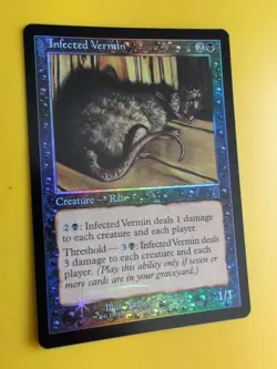 Infected Vermin. Rat. MTG Card. Odyssey.Old Border FOIL. - Image 5