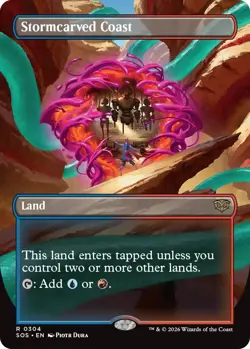 MTG - [SOS - 304 Foil] Stormcarved Coast (Borderless) - Secrets of Strixhaven - Image 1