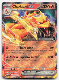 Charizard ex - NM Near Mint - MEW Scarlet & Violet 151 # 006 - PKMN Pokemon Card - Image 1