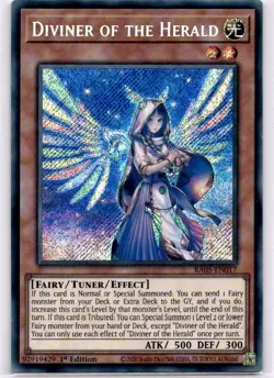 Yugioh Diviner of the Herald RA05-EN017 Secret Rare 1st Edition NM - Image 1