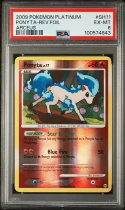 PSA 6 2009 Pokemon Ponyta Platinum Arceus Reverse #SH11 - Shiny Holo Rare - Image 1