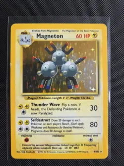 Pokemon TCG Base Set Magneton Holo Rare (9/102) Unlimited (Light Play) - Image 1