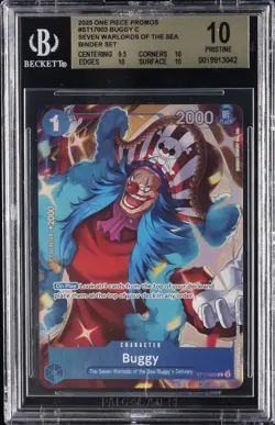 2025 ONE PIECE PROMOS SEVEN WARLORDS OF THE SEA BINDER SET BUGGY BGS 10 - Image 1