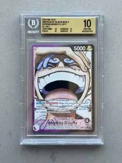 BGS 10 ~ Monkey D. Luffy Alternate Art Leader OP09-061 Gear 5 One Piece OP09 - Image 1