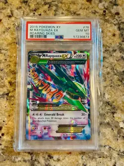 RAYQUAZA 2015 POKEMON XY ROARING SKIES #76 M EX MEGA PSA 10 RARE LOW POP 76/108 - Image 1