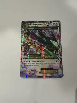 Pokemon TCG Mega M Rayquaza EX Card Roaring Skies 76/108 Excellent Condition - Image 1