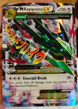Mega Rayquaza EX - Roaring Skies 76/108 - 2015 Ultra Rare - LP to MP - Image 1