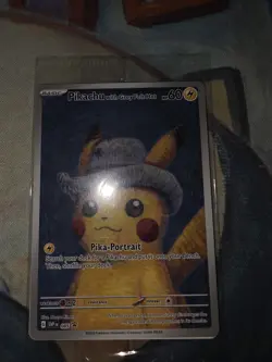 Pokemon Pikachu Card with Grey Felt Hat Van Gogh Promo, Sealed/Unopened NM - Image 1