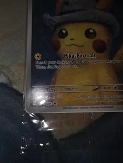 Pokemon Pikachu Card with Grey Felt Hat Van Gogh Promo, Sealed/Unopened NM - Image 4