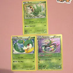 Legendary Treasures Radiant Collection 3-Card Lot Snivy, Servine, Serperior NM - Image 1