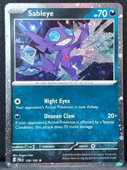 Sableye (Cosmos Holo) 136/193 Holo Miscellaneous Cards & Products Pokemon NM - Image 1