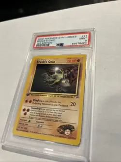 2000 Pokemon Gym Heroes 21 Brock's Onix 1st Edition PSA 9 - Image 4