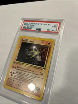 2000 Pokemon Gym Heroes 21 Brock's Onix 1st Edition PSA 9 - Image 5