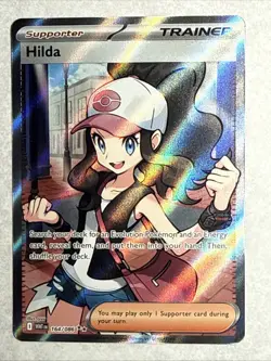Pokemon Hilda White Flare 164/086 Full Art Card - NM PACK FRESH - Image 1