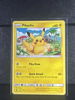 Pokemon Pikachu Card 2017 Lightning Type, Basic, 30/111 - Image 1