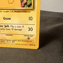 Pokemon Card - Pikachu - 58/102 Base Set - One Owner 1999 RARE - Image 2