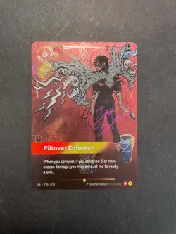 Vi - Piltover Enforcer 229*/219 Signature Unleashed Riftbound English Card - Image 1