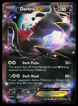 Darkrai EX 74/122 Holo BREAKpoint Pokemon Card - Image 1