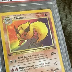 PSA 10 GEM MINT Flareon 3/64 HOLO RARE Jungle 1ST EDITION Pokemon Card - Image 2