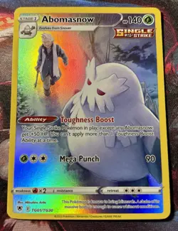 Pokemon TCG Abomasnow Holo Card TG01/TG30 Swsh10 Astral Radiance Trainer Gallery - Image 1