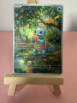Squirtle Pikachu Oddish Card DISPLAY ART - Image 1