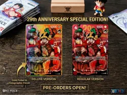 [Pre-Order] Monkey D. Luffy PROMO P-159 2 Card Set Regular And Deluxe - Image 1