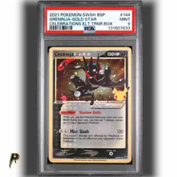 Pokemon Celebrations Greninja 144 Gold Star Holo Promo Sword & Shield PSA 9 - Image 1