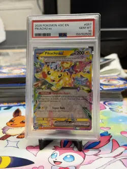 2026 POKEMON ASC EN-ASCENDED HEROES #057 PIKACHU EX PSA 10 - Image 1