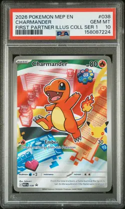 2026 POKEMON MEP EN-ME BLACK STAR PROMO #038 CHARMANDER PSA 10 - Image 1