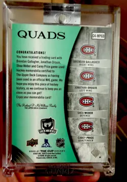 The Cup Hockey Card 1/1 Mint+++ Pour Collectionneur Et Fan Des Habs 💙🤍❤ - Image 2
