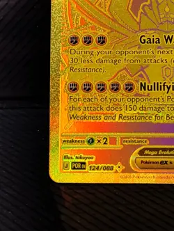 Pokemon Mega Zygarde EX Full Art Foil Card 124/088- GOLD - Perfect Order English - Image 3