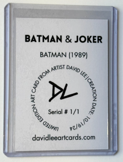 Batman & Joker Limited Edition Artist Signed "1989" Refractor Trading Card 1/1 - Image 2