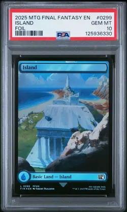 2025 MTG FINAL FANTASY FOIL #0299 ISLAND PSA 10 - Image 1