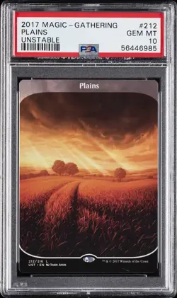 2017 MAGIC: THE GATHERING UNSTABLE #212 PLAINS PSA 10 - Image 1