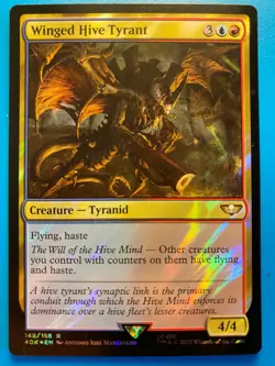 MTG 1x SURGE FOIL Winged Hive Tyrant 148 Warhammer 40000 Magic Gathering x1 NM - Image 1