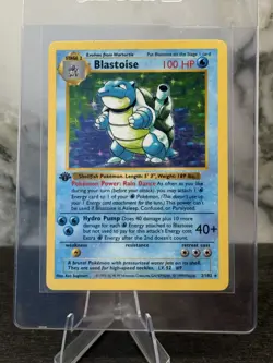 Pokemon TCG 1999 Blastoise 1st Edition Shadowless Base Set Holo LP - Image 1