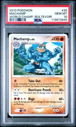 POP 1 PSA 10 Machamp 20/100 2010 World Championships WCS Deck Pokemon Promo TCG - Image 1