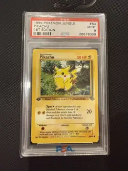 1999 POKEMON JUNGLE 1ST EDITION #60 PIKACHU PSA 9 - Image 1