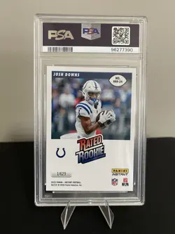 2023 Panini Instant - Rated Rookie Retro Josh Downs #RRR-24 (RC) /629 PSA 10 - Image 2