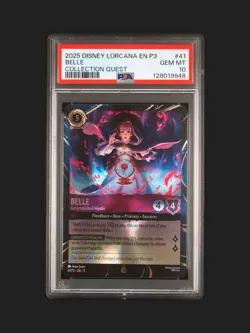 2025 Disney Lorcana Belle Accomplished Mystic 41/P3 EN 9 Quest Promo GEM PSA 10 - Image 1