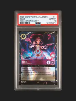 2025 Disney Lorcana Belle Accomplished Mystic 41/P3 EN 9 Quest Promo GEM PSA 10 - Image 1