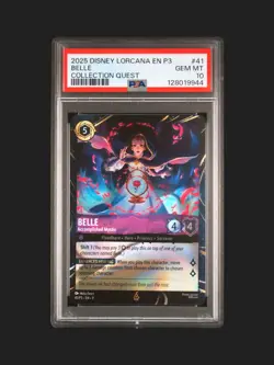 2025 Disney Lorcana Belle Accomplished Mystic 41/P3 EN 9 Quest Promo GEM PSA 10 - Image 1