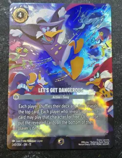 Disney LORCANA Let's Get Dangerous ENCHANTED 240/204 Foil Darkwing Duck Card - Image 1
