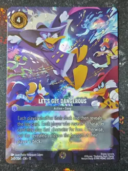 Disney LORCANA Let's Get Dangerous ENCHANTED 240/204 Foil Darkwing Duck Card - Image 3
