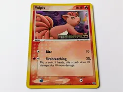 Vulpix 72/106 EX Emerald Reverse Holo Stamped Pokemon Card 2000s Vintage LP Raw - Image 1