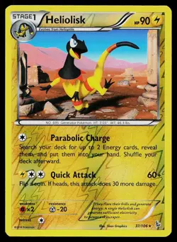 Pokemon Card Flashfire Heliolisk 37/106 Reverse Holo Rare - Image 1